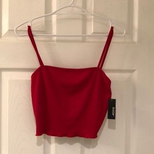 Red cropped top